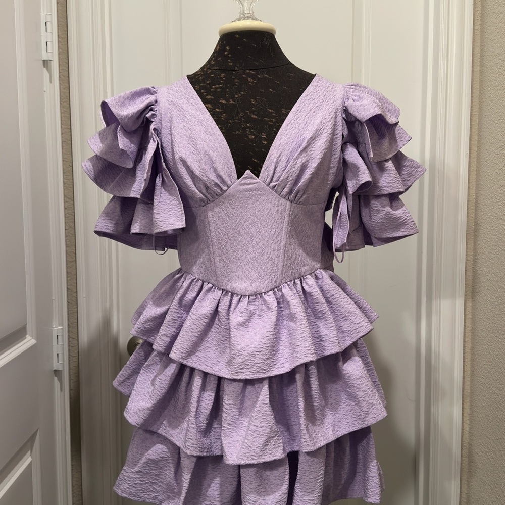 ASOS Luxe Lavender Ruffled Dress